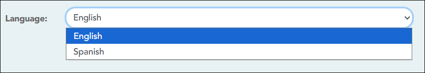 Custom Form language drop-down field