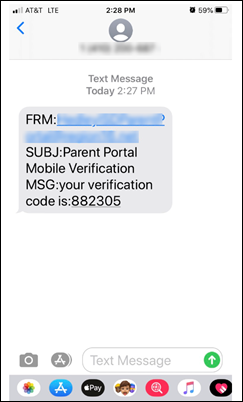 Mobile Number verification text