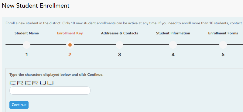 Enrollment Step 2 - CAPTCHA option