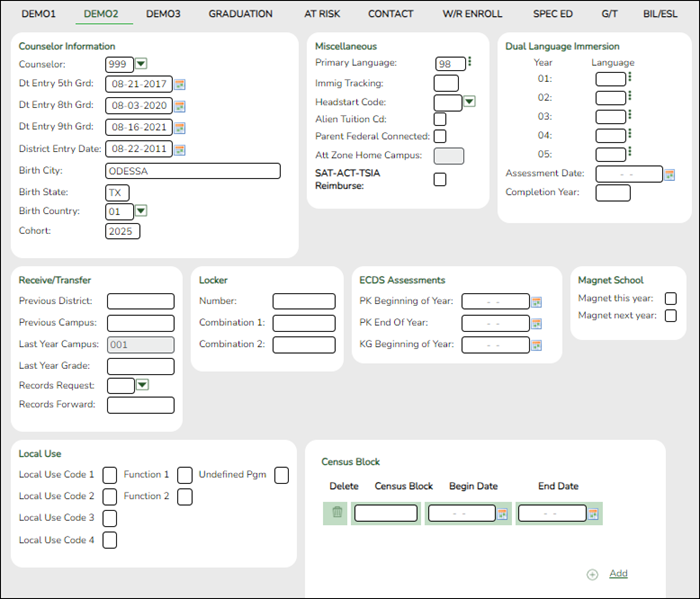 Census Block group box added to the page