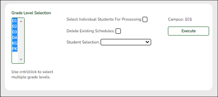 Delete/Rebuild Student Schedules From Table