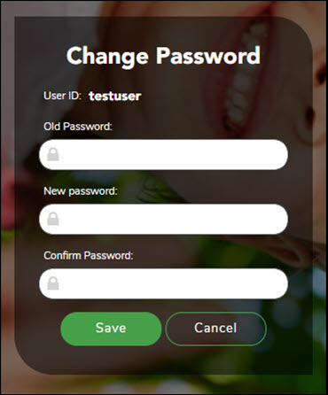 Change Password page