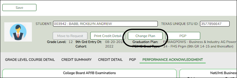 snippet of Individual Maintenance page with Change Plan button highlighted