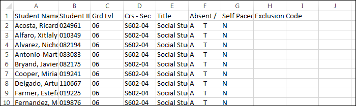 SAT3500 report in CSV format