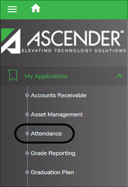 Application Directory page with Attendance application circled