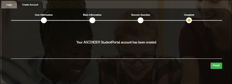 Create Account Complete