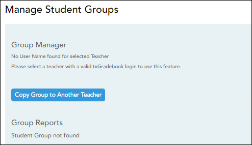 Manage Student Groups