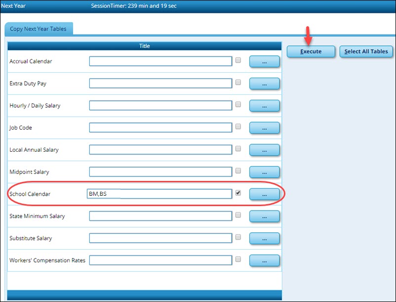 Copy Next Year Tables to CYR