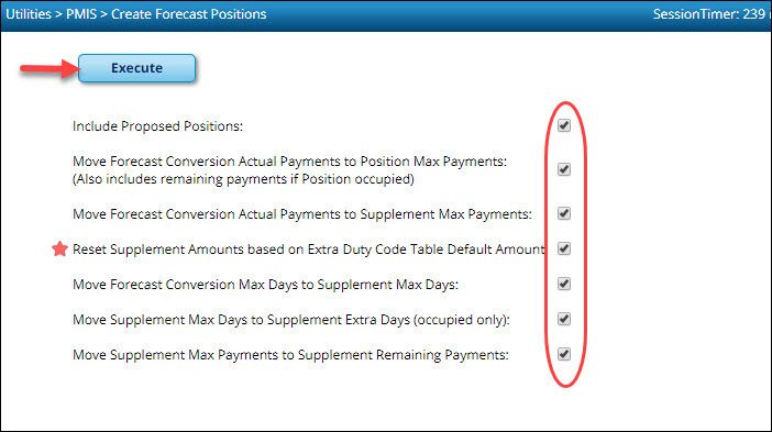 Create Forecast Positions