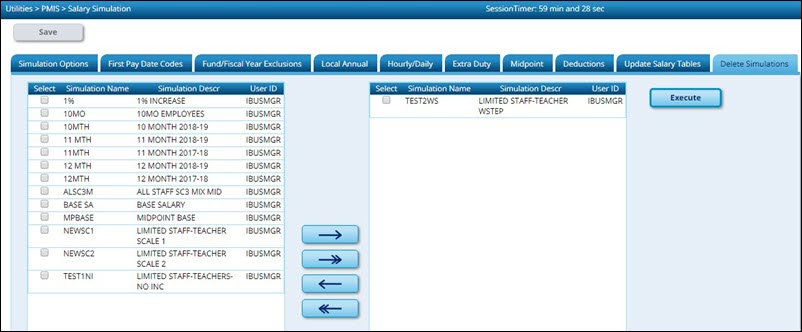 Delete Simulations Tab
