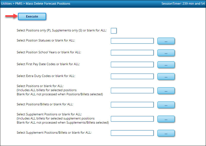 Mass Delete Forecast Positions Page