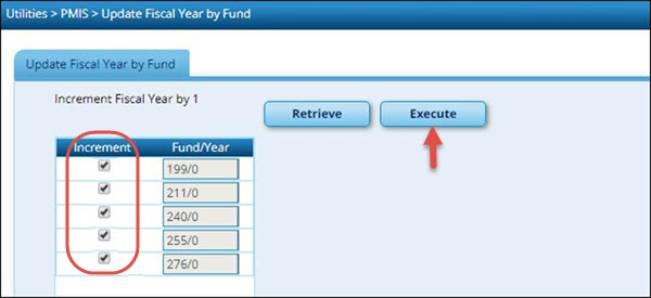 Update Fiscal Year By Fund