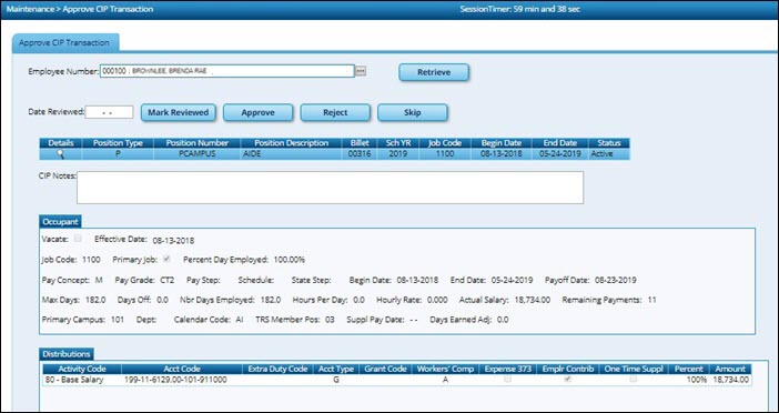 Approve CIP Transaction Page