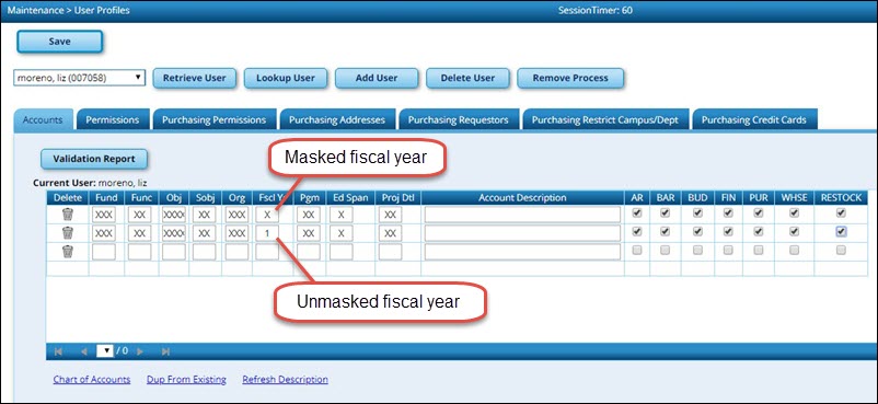 District Administration User Profiles Accounts Tab