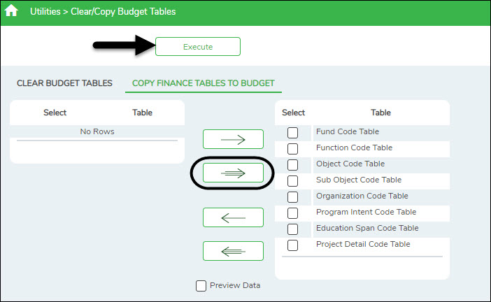 Copy Finance Tables To Budget