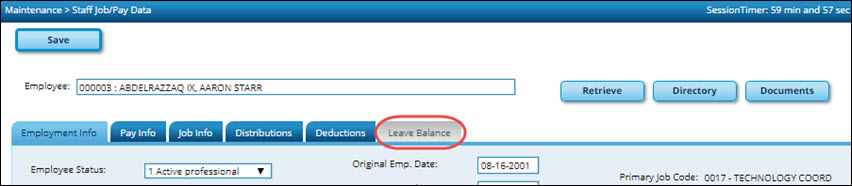 Example Of A Human Resources Page With A Disabled Tab
