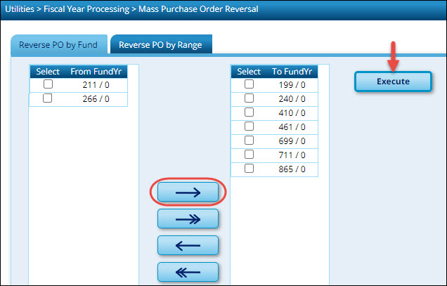Reverse PO By Fund Tab