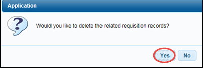 Delete Related Requisitions Message