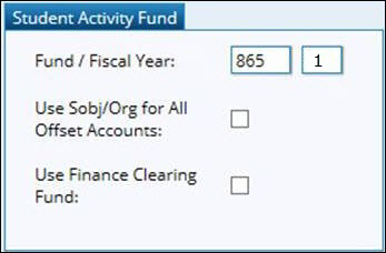 Student Activity Fund Section
