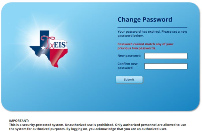 Change Password Page