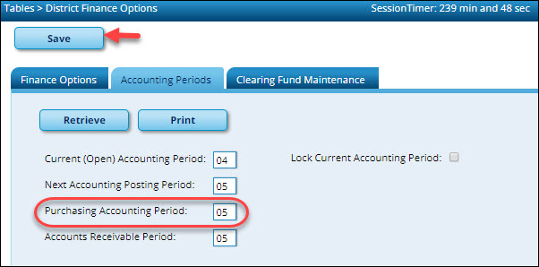 District Finance Options Accounting Periods