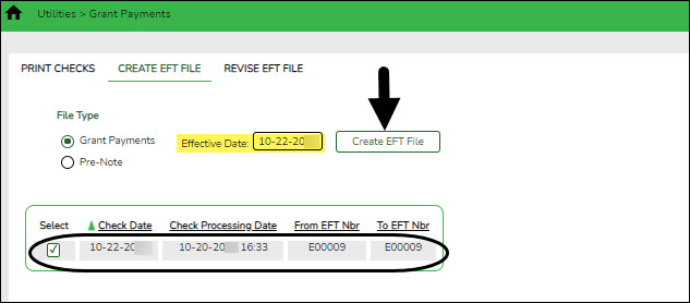 Create EFT File 
