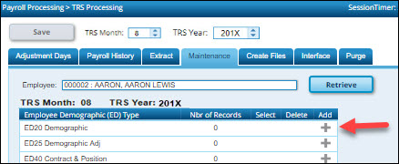 TRS Processing Plus Button