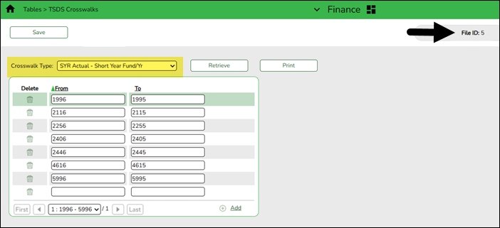 Prior Year File ID TSDS Crosswalks