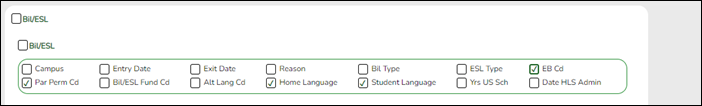 Create Registration Report page with bilingual/ESL fields highlighted Create Registration Report page with bilingual/ESL fields highlighted