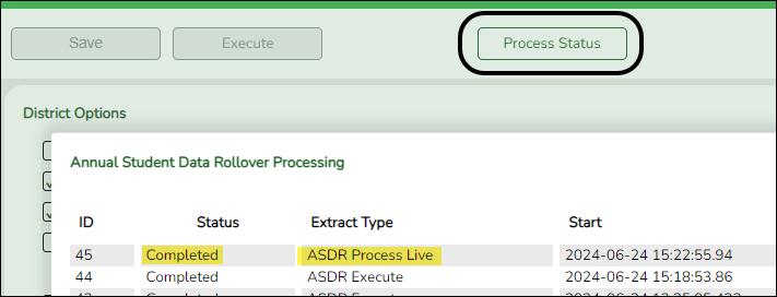 ASDR Processing Pop up Window