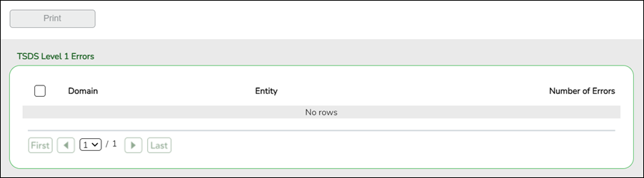 District Administration, Inquiry, TSDS ODS Errors screen