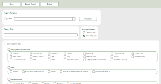 Create Special Ed CY Report - Demographic Data