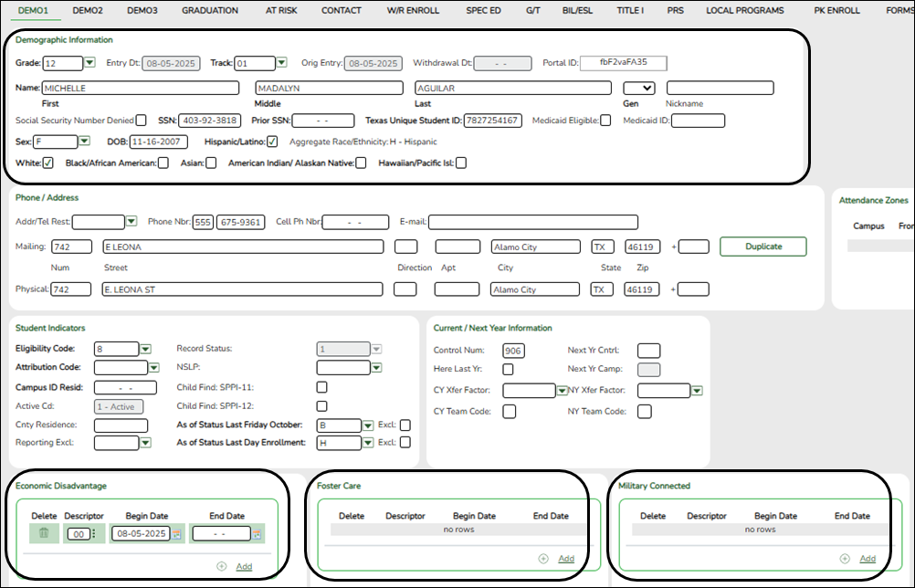 Registration Demo1 page