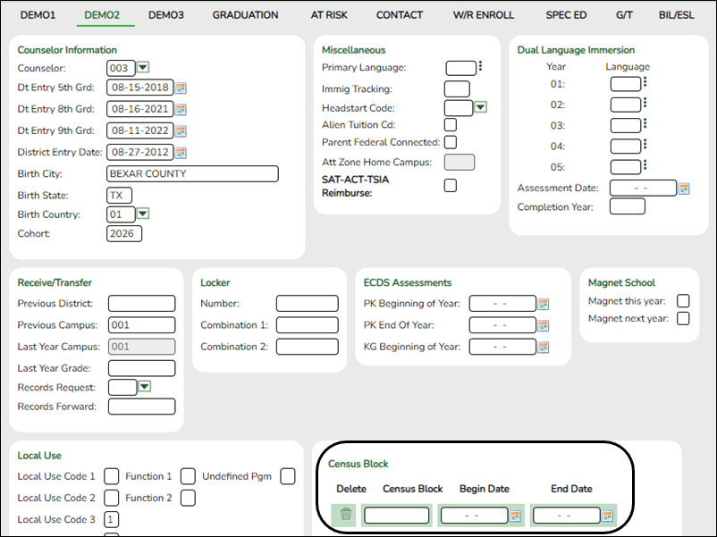 Registration Demo2 page