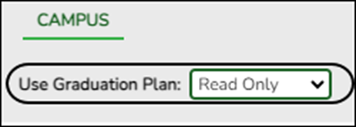 Graduation Plan > Maintenance > StudentPortal > Campus Options with StudentPortal enabled