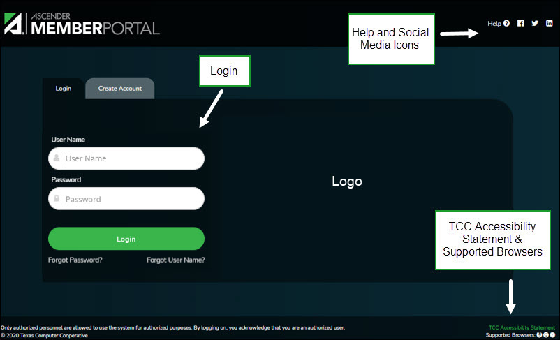 ASCENDER MemberPortal Login Page