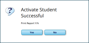 Activation Successful message
