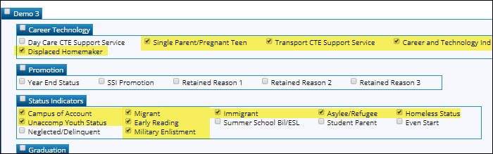 Create Registration Report page with Demo3 fields highlighted