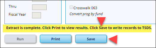 Extract is complete message