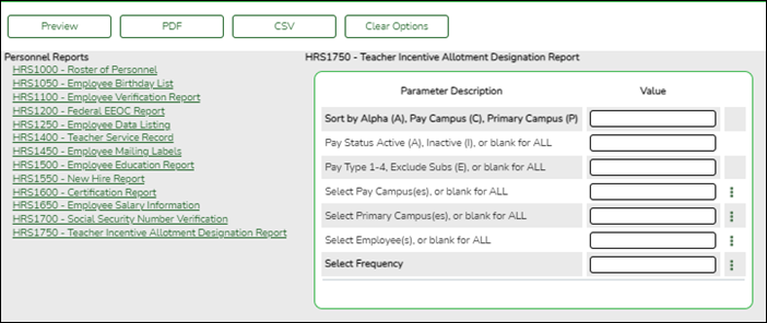 Create Personnel Report with Classroom Roster elements highlighted