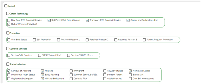 Create Registration Report page with Demo3 fields highlighted