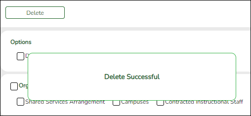 Delete/Clear Tables utility message when process is finished