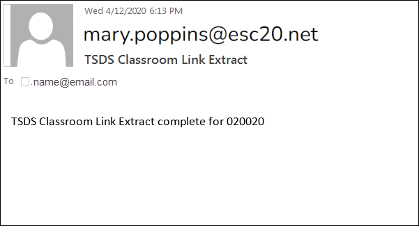 Sample email message for Classroom Link